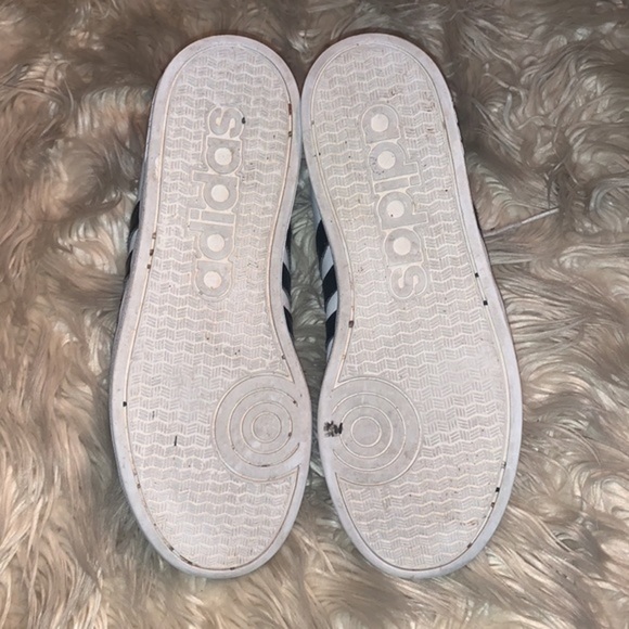 Adidas Grand Court Sneakers White w/ Black Stripes Unisex Mens Size 7 Womens 9 - Picture 6 of 16